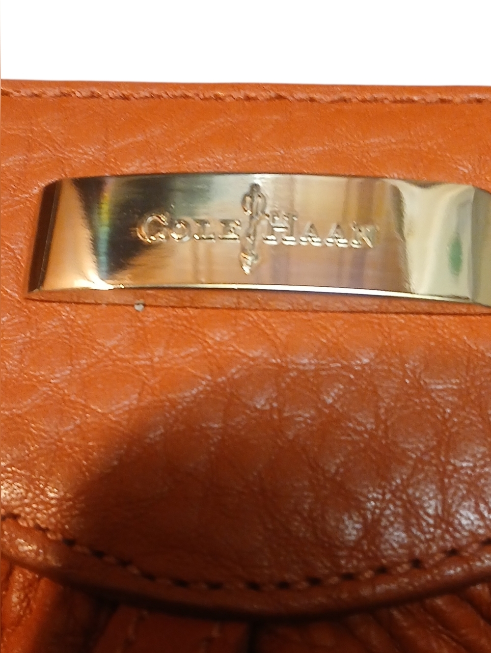 Cole Hann - NWOT, Rust Colored Hand Bag, Double Magnetic Closure, Inside Pocket. - Picture 5 of 14